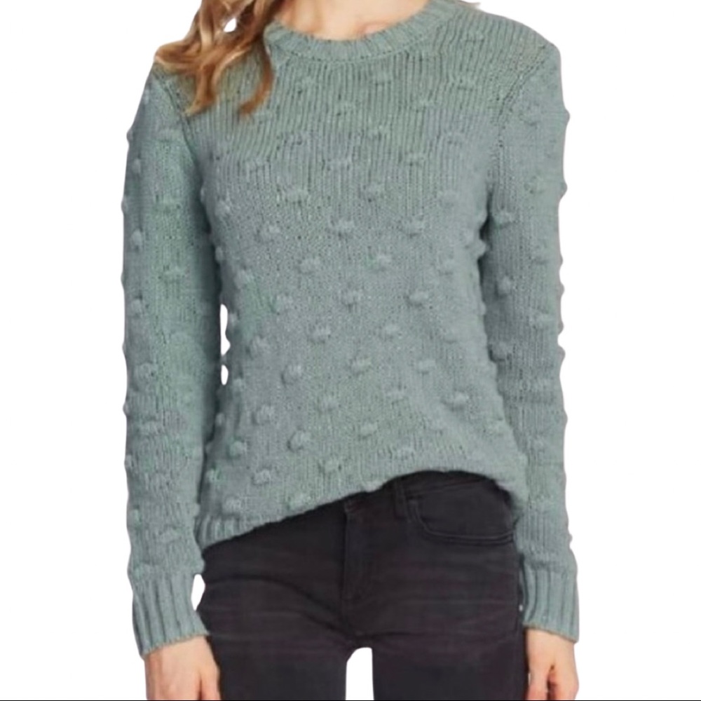 Vince Camuto Green Crew-Neck Popcorn Sweater in Size Small